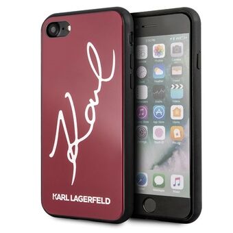 Karl Lagerfeld KLHCI8DLKSRE iPhone 7/8 SE 2020 / SE 2022 rød / rød hårdt etui Signature Glitter