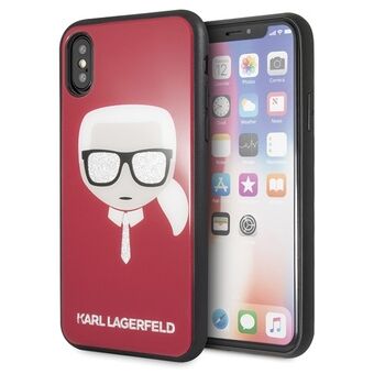 Karl Lagerfeld KLHCPXDLHRE iPhone X/Xs rød/rød Ikonisk glitter Karls hoved