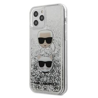 Karl Lagerfeld KLHCP12MKCGLSL iPhone 12/12 Pro 6.1" sølv/sølv hardcase Liquid Glitter Karl&Choupette