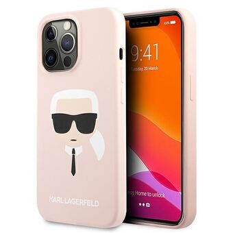 Karl Lagerfeld KLHCP13XSLKHLP iPhone 13 Pro Max 6,7" lyserød/hardcase i silikone med Karl\'s hoved.
