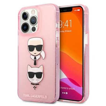 Karl Lagerfeld KLHCP13LKCTUGLP iPhone 13 Pro / 13 6.1" pink/pink hardcase Glitter Karl`s & Choupette