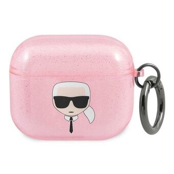 Karl Lagerfeld KLA3UKHGP AirPods 3 cover pink / pink Glitter Karl`s Head
