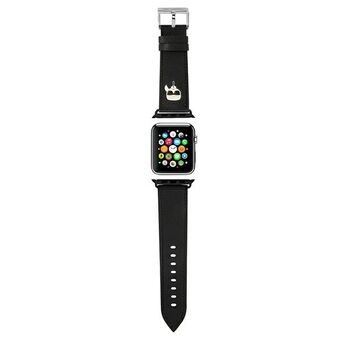 Karl Lagerfeld Pasek KLAWMOKHK Apple Watch 38/40/41mm sort rem Saffiano Karl Heads