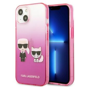 Karl Lagerfeld iPhone 13 Mini Hardcase Pink Gradient Ikonik Karl & Choupette