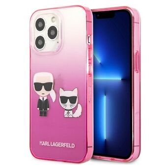 Karl Lagerfeld iPhone 13 Pro / iPhone 13 Hardcase Pink Gradient Ikonik Karl & Choupette