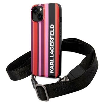 Karl Lagerfeld KLHCP14SSTSTP iPhone 14 6.1" hardcase pink/pink Farve Stripes Strap