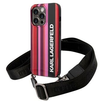 Karl Lagerfeld KLHCP14LSTSTP iPhone 14 Pro 6.1" hardcase pink / pink Farve Stripes Strap