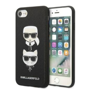 Karl Lagerfeld KLHCI8SAKICKCBK iPhone 7/8 / SE 2020 / SE 2022 sort/sort hardcase Saffiano Karl&Choupette Head