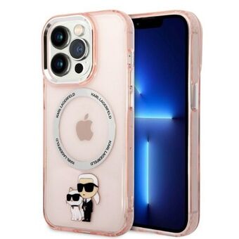 Karl Lagerfeld KLHMP14LHNKCIP iPhone 14 Pro 6.1" hardcase pink/pink Ikonisk Karl&Choupette Magsafe