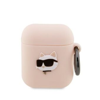 Karl Lagerfeld KLA2RUNCHP AirPods 1/2 cover pink/pink Silikone Choupette Head 3D