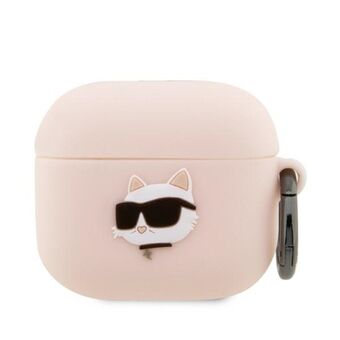 Karl Lagerfeld KLA3RUNCHP AirPods 3 cover pink/pink Silikone Choupette Head 3D