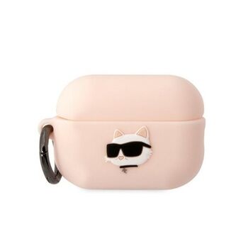 Karl Lagerfeld KLAP2RUNCHP AirPods Pro 2 cover pink/pink Silikone Choupette Head 3D