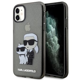 Karl Lagerfeld KLHCN61HNKCTGK iPhone 11 / Xr 6,1" sort/hårdtui Glitter Karl&Choupette