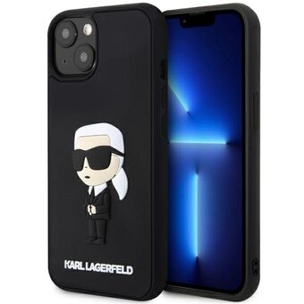 Karl Lagerfeld KLHCP14S3DRKINK iPhone 14 6.1" sort/sort hårdt etui Gummi Ikonik 3D