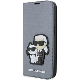 Karl Lagerfeld KLBKP14LSANKCPG iPhone 14 Pro 6.1" reol sølv/sølv Saffiano Karl & Choupette