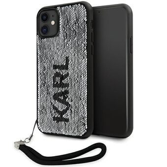 Karl Lagerfeld KLHCN61PSQRKS iPhone 11 / Xr 6.1" sølv/sølv hardcase Pailletter ledning
