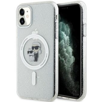 Karl Lagerfeld KLHMN61HGKCNOT iPhone 11 / Xr 6.1" gennemsigtig hardcase Karl&Choupette Glitter MagSafe
