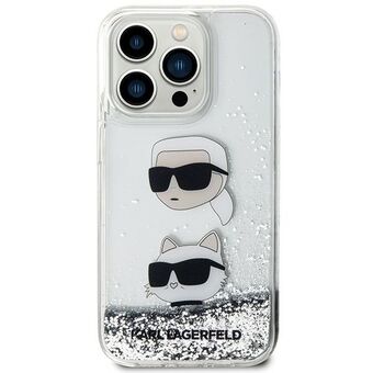 Karl Lagerfeld KLHCP14XLDHKCNS iPhone 14 Pro Max 6,7" sølv/sølv hardcase Flydende Glitter Karl & Choupette Heads