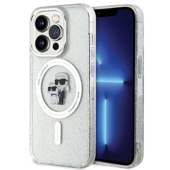 Karl Lagerfeld KLHMP15LHGKCNOT iPhone 15 Pro 6.1" gennemsigtig hardcase Karl&Choupette Glitter MagSafe.