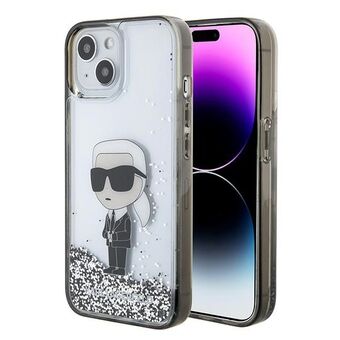 Karl Lagerfeld KLHCP15SLKKNSK iPhone 15 / 14 / 13 6.1" gennemsigtig hardcase Liquid Glitter Ikonik