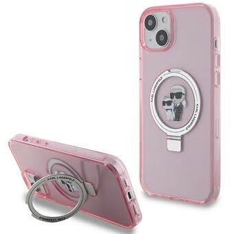 Karl Lagerfeld KLHMP15MHMRSKCP iPhone 15 Plus / 14 Plus 6.7" pink hardcase Ring Stand Karl&Choupettte MagSafe (magnetisk sikkerhed)