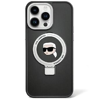 Karl Lagerfeld KLHMP15SHMRSKHK iPhone 15 6.1" sort/hardcase Ring Stand Karl Head MagSafe.