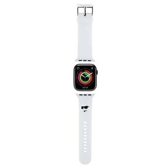 Karl Lagerfeld Pasek KLAWMSLCNH Apple Watch 38/40/41mm hvid/hvid rem 3D rubber Choupette hoveder