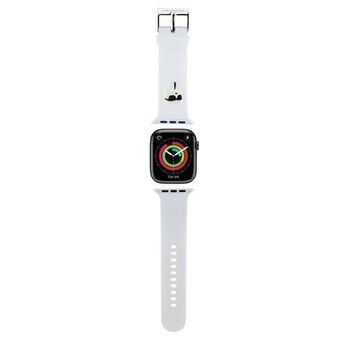 Karl Lagerfeld Pasek KLAWMSLKNH Apple Watch 38/40/41mm hvid/hvid rem 3D gummi Karl hoved.