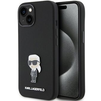 Karl Lagerfeld KLHCP15SSMHKNPK iPhone 15 6.1" sort Silikone Ikonik Metal Pin
