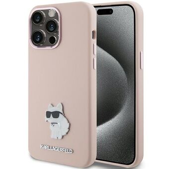 Karl Lagerfeld KLHCP15LSMHCNPP iPhone 15 Pro 6.1" lyserød/pink silikone Choupette metalnål