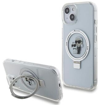 Karl Lagerfeld KLHMP14SHMRSKCH iPhone 14 / 15 / 13 6.1" hvid/hvid hardcase Ring Stand Karl&Choupettte MagSafe.