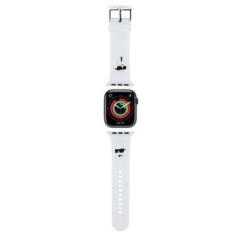 Karl Lagerfeld Pasek KLAWMSLKCNH Apple Watch 38/40/41mm hvid/hvid rem 3D Gummi Karl&Choupette Hoveder