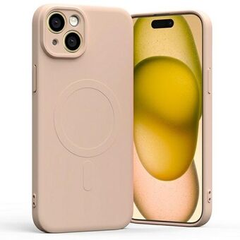 Mercury MagSafe Semi-Silicone iPhone 15 Plus / 14 Plus 6,7" i lyserød sands farve.