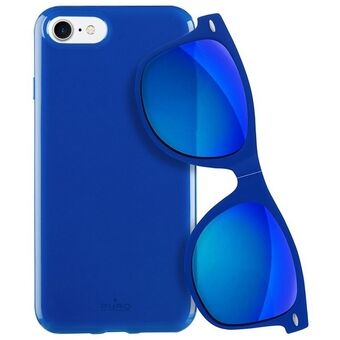 Puro Sunny Kit etui iPhone 7/8 + briller SE 2020 / SE 2022 blå / blå IPC747SUNNYKIT1BLUE