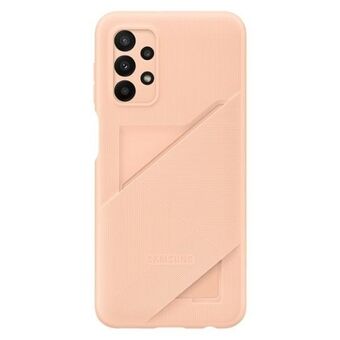 Etui Samsung EF-OA235TPEGWW A23 5G A235 ferskenfarvet/persikofarvet med kortholder.