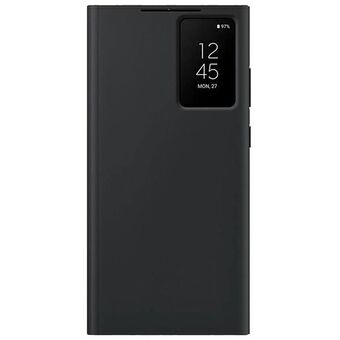 Etuiet til Samsung EF-ZS918CB S23 Ultra S918 er i farven sort. Det er et Smart View Wallet Case.