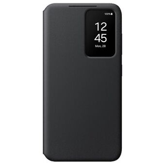Etuiet til Samsung EF-ZS921CBEGWW S24 S921 er sort Smart View Wallet-etui.