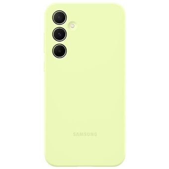 Etuiet Samsung EF-PA556TMEGWW A55 5G A556 i limonkafarvet silikone.