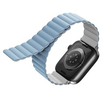 UNIQ rem Revix Apple Watch Series 4/5/6/7 / SE 40 / 41mm. Vendbar Magnetisk hvid-blå / hvid-blå