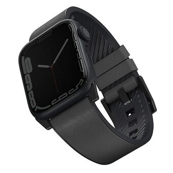 UNIQ Strap Straden Apple Watch Series 4/5/6/7/8/SE/SE2/Ultra 42/44/45mm. Læder Hybrid Strap grå/grå