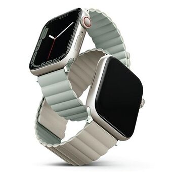 UNIQ rem Revix Apple Watch Series 4/5/6/7/8 / SE / SE2 38/40 / 41mm. Vendbar Magnetisk grøn-beige / salvie-beige