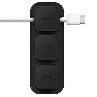 UNIQ Pod Mag magnetisk kabelbeholder + base mørkegrå/kul mørkegrå