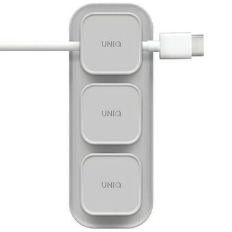 UNIQ Pod Mag magnetisk kabelbeholder + base grå/kridtgrå