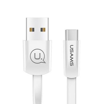 USAMS U2 USB-C fladkabel 1,2m hvid / hvid SJ200TC02 (US-SJ200)