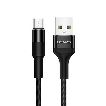 USAMS U5 2A mikro-USB-kabel flettet sort / sort 1,2 m SJ224USB01 (US-SJ224)