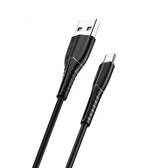 USAMS-kabel U35 USB-C 2A Hurtigopladning 1m Sort SJ366USB01 (US-SJ366)