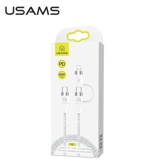 USAMS U31 USB-C til USB-C / lynkabel 60W PD Fast Charge hvid / hvid SJ403USB02 (US-SJ403)