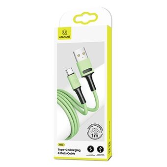USAMS-kabel U52 USB-C 2A Hurtigopladning 1m grøn/grøn SJ436USB02 (US-SJ436)