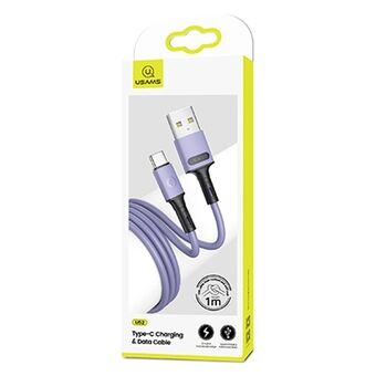 USAMS-kabel U52 USB-C 2A hurtigopladning 1m lilla / lilla SJ436USB04 (US-SJ436)