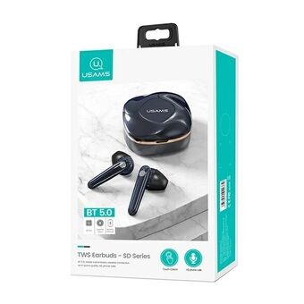 USAMS Bluetooth 5.0-øretelefoner TWS SD-serien trådløs blå / gem blå BHUSD02